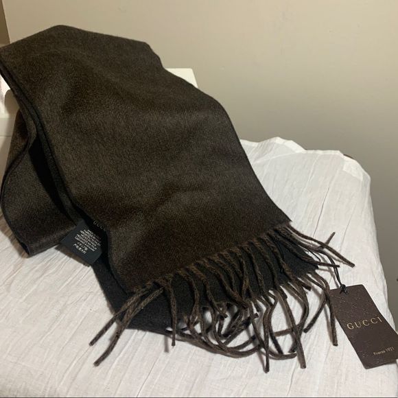 Gucci Other - Gucci 100% Cashmere Scarf - Brown - NWT